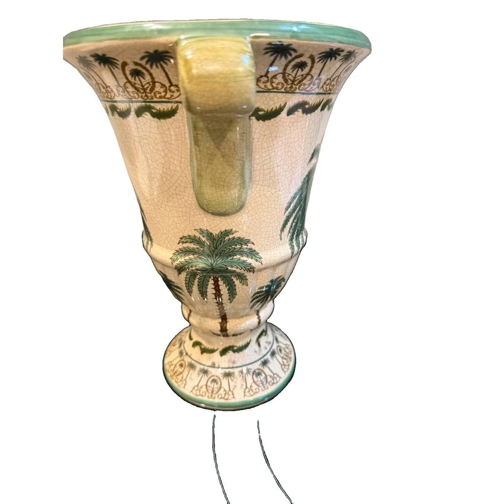 Palm Tree Beach Regency Ceramic Grand Display Tropical Vase 10